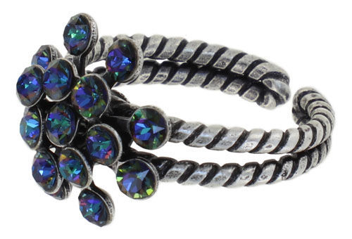 Konplott Ring Mini Magic Fireball Crystal Metallic Blue