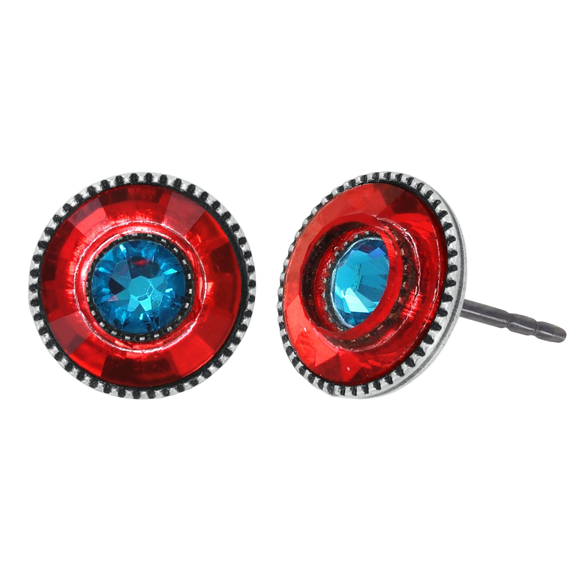 Konplott Ohrstecker Donutissima  Silber Rot Türkis