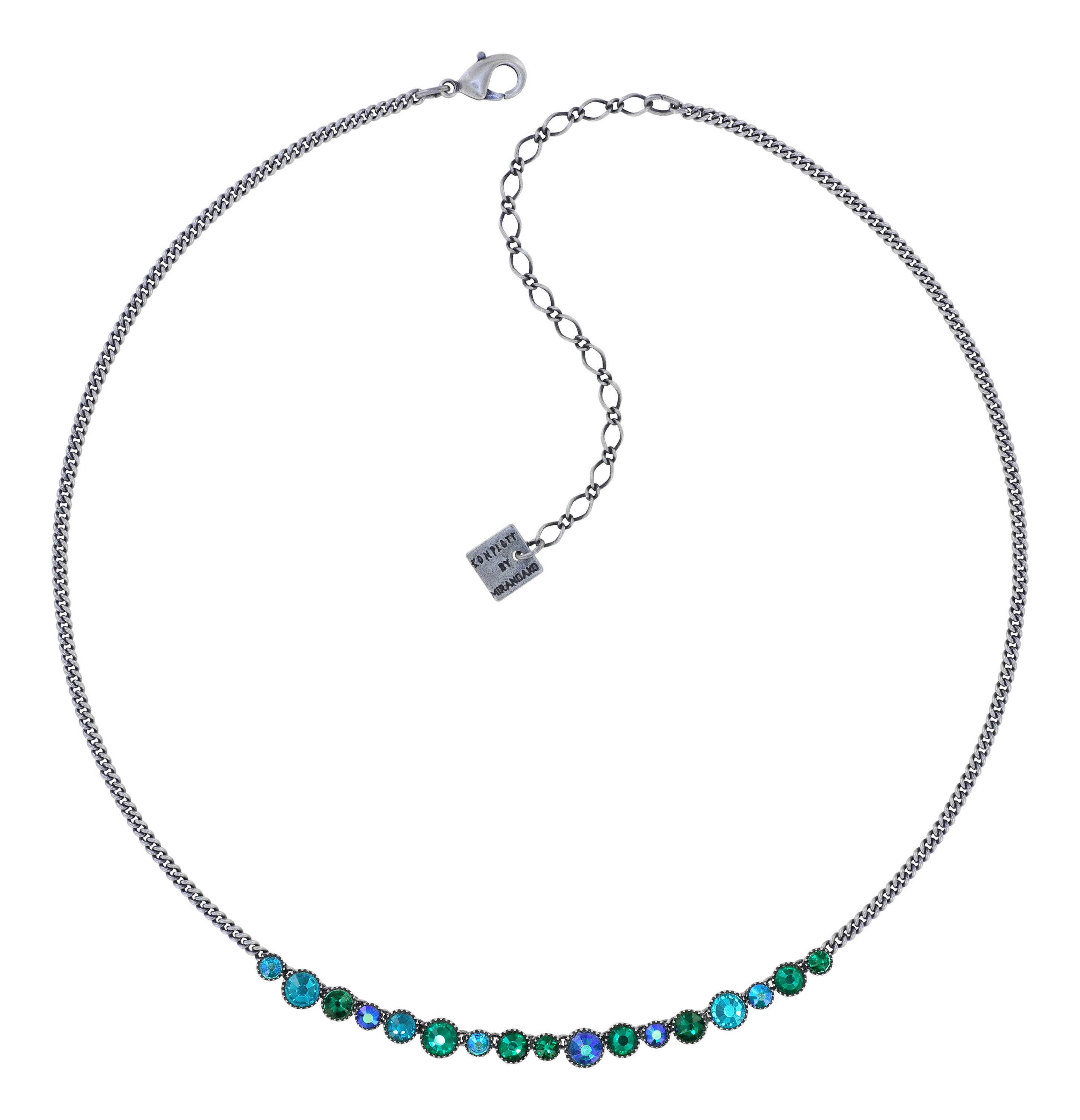 Konplott Kette Water Cascade Blue Zircon Crystal Metallic Blue
