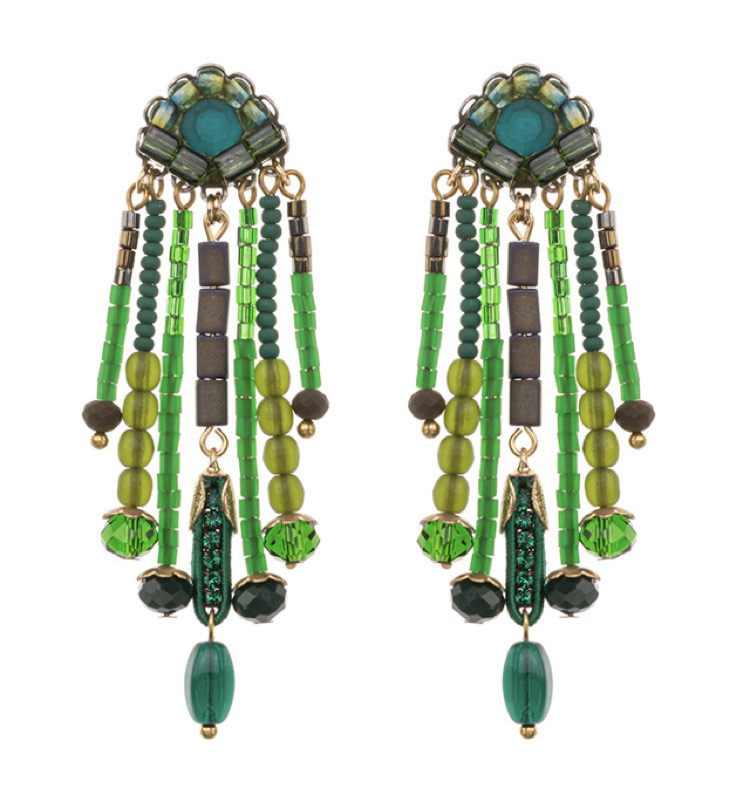 Ayala Bar Ohrstecker, Mid Season Set, Long Beaded Bela Earrings