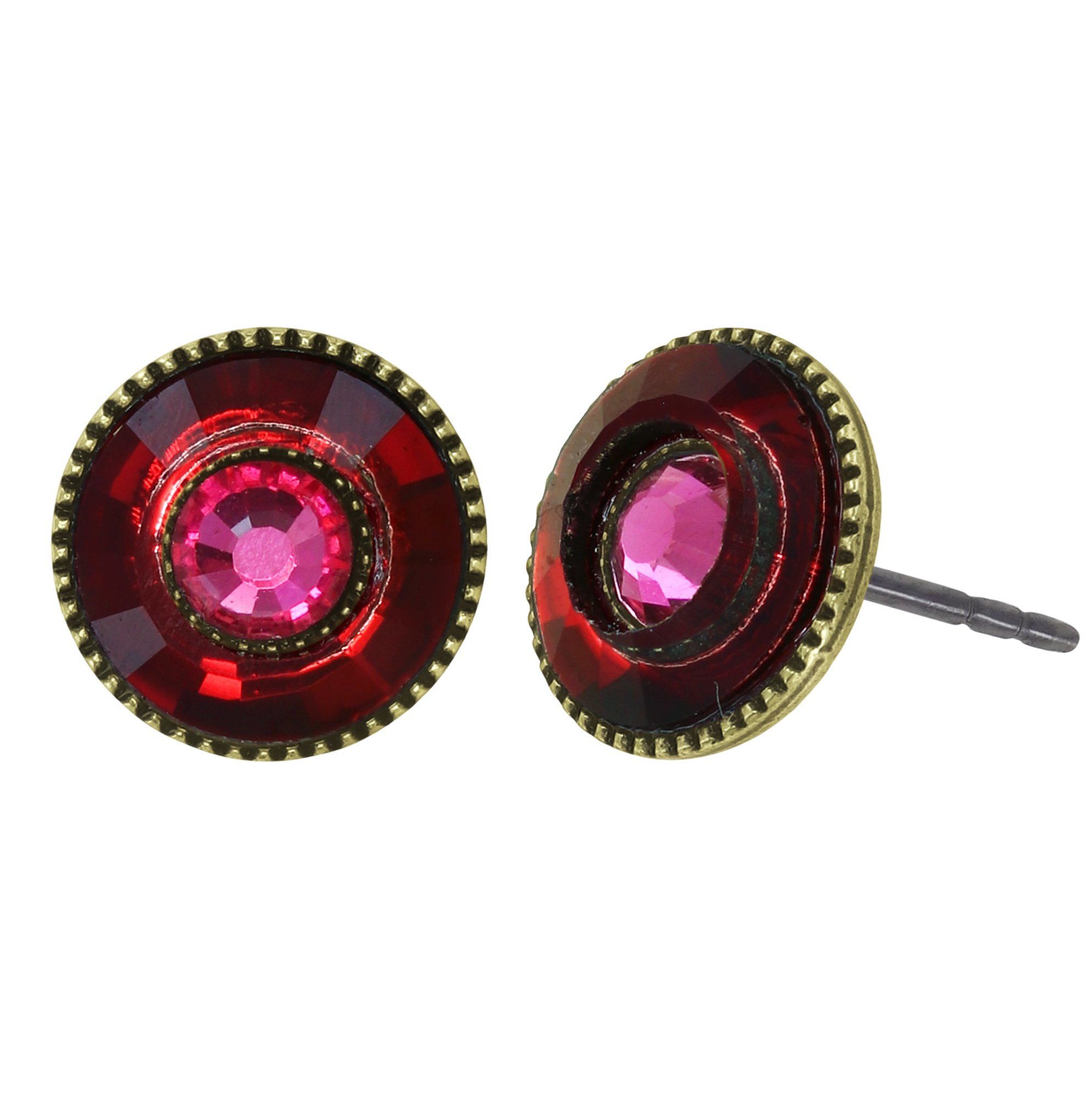 Konplott Ohrstecker Donutissima Antikgold, Rot Pink