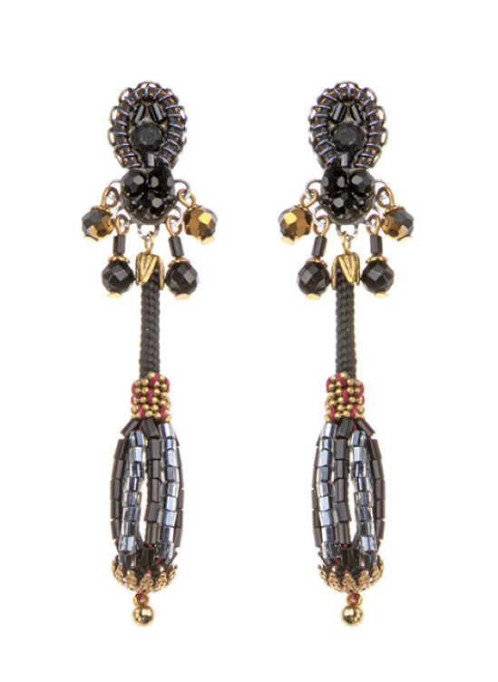 Ayala Bar Ohrstecker, Mid Season Set, Long Beaded Koa Earrings