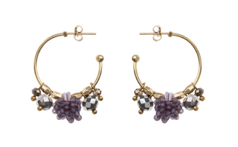 Ayala Bar Ohrstecker, Mid Season Set, Purple Hoop Ube Earrings