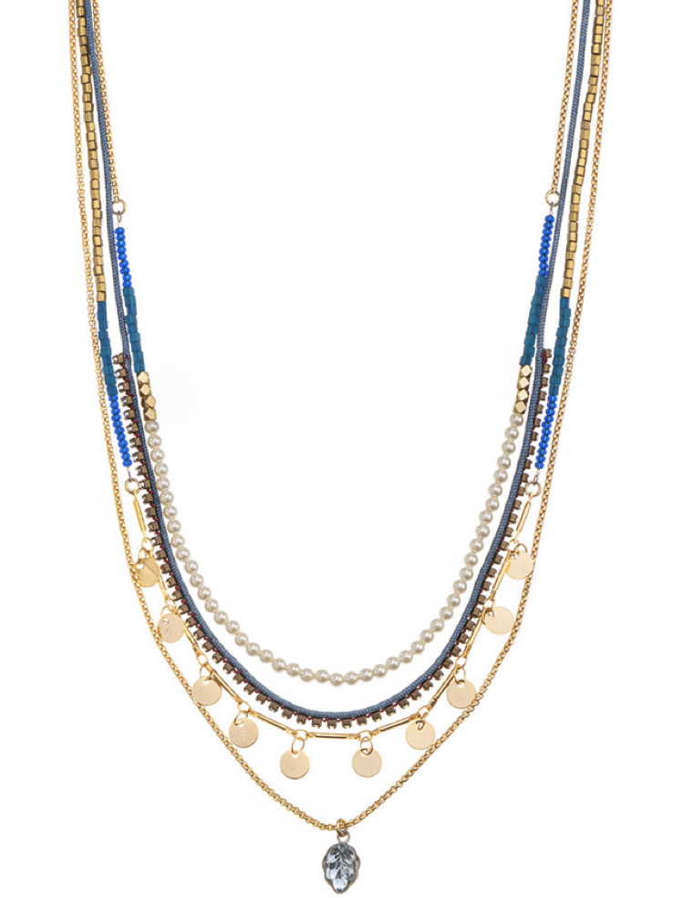 Ayala Bar Halskette, Mid Season Set, Blue-Gold Takala Necklace