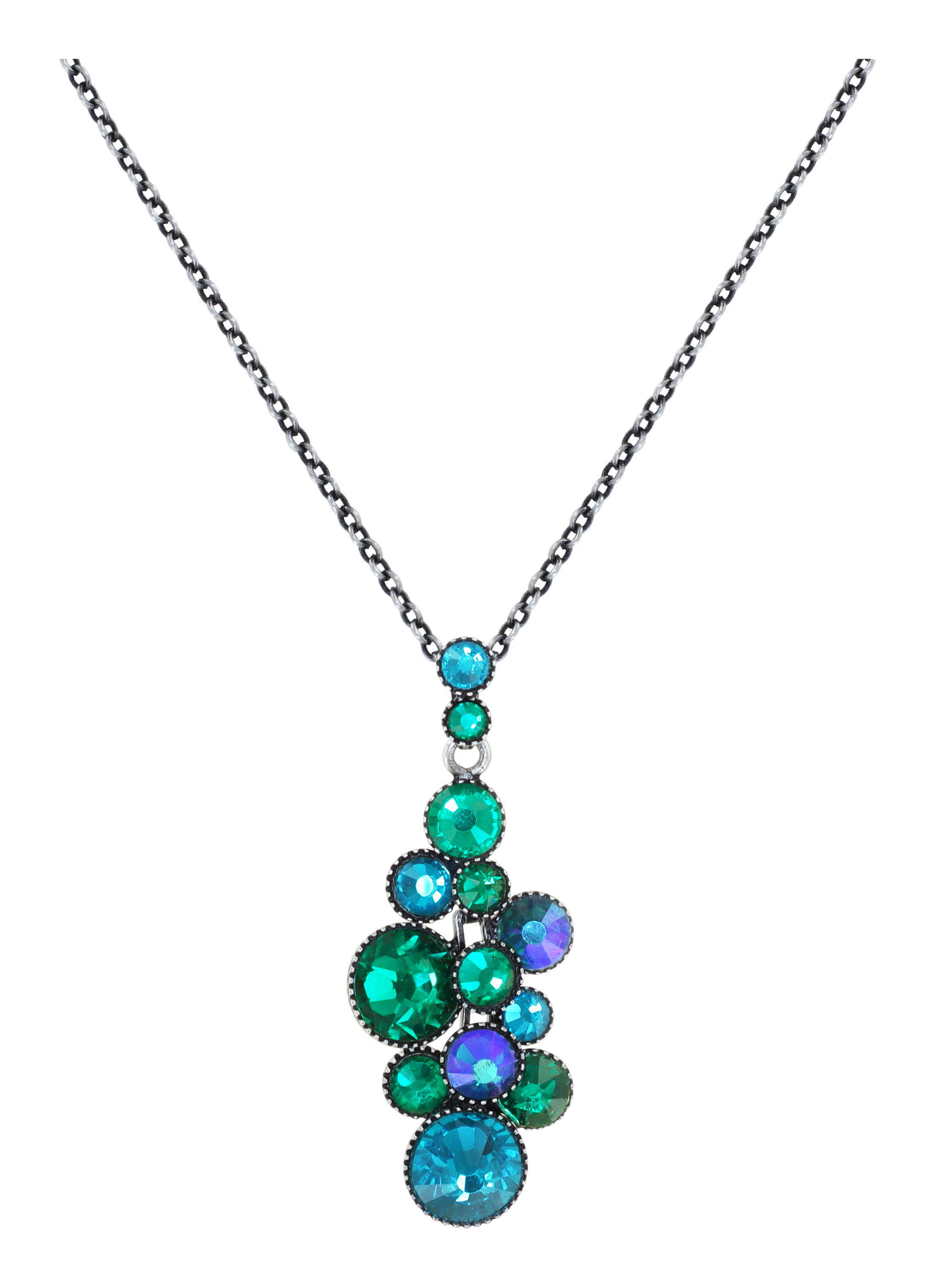 Konplott Kette Water Cascade Blue Zircon Crystal Metallic Blue