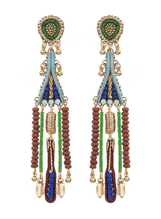 Ayala Bar Ohrstecker, Mid Season Set, Long Boho Beaded Onida Earrings