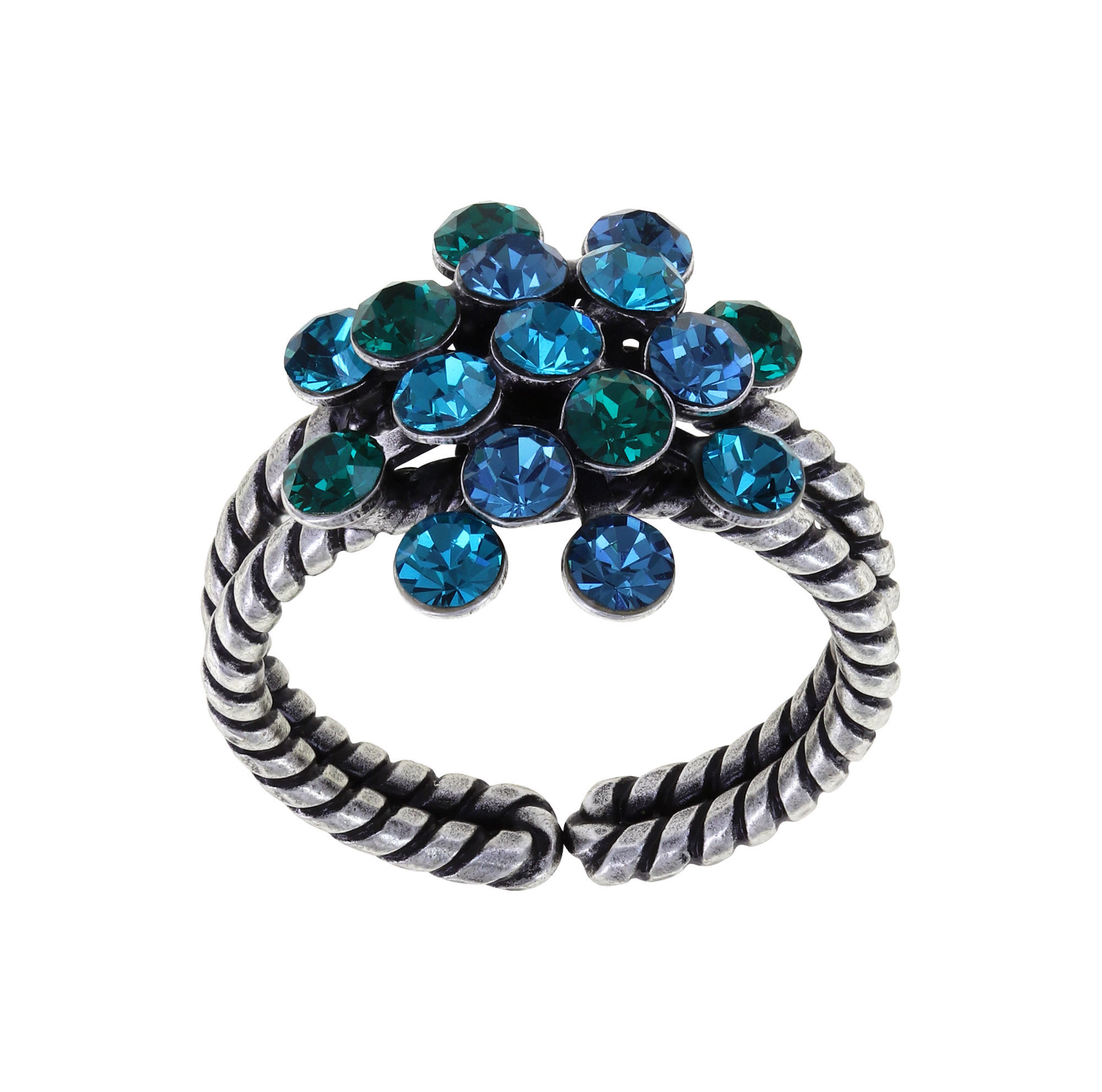 Konplott Ring Mini Magic Fireball Blue Zirkon Mix