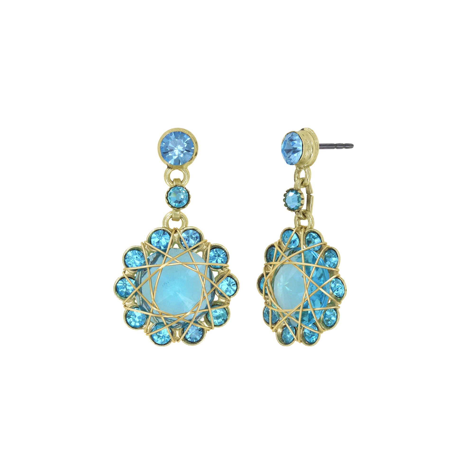 Konplott Ohrring 70´s Circle Aquamarine