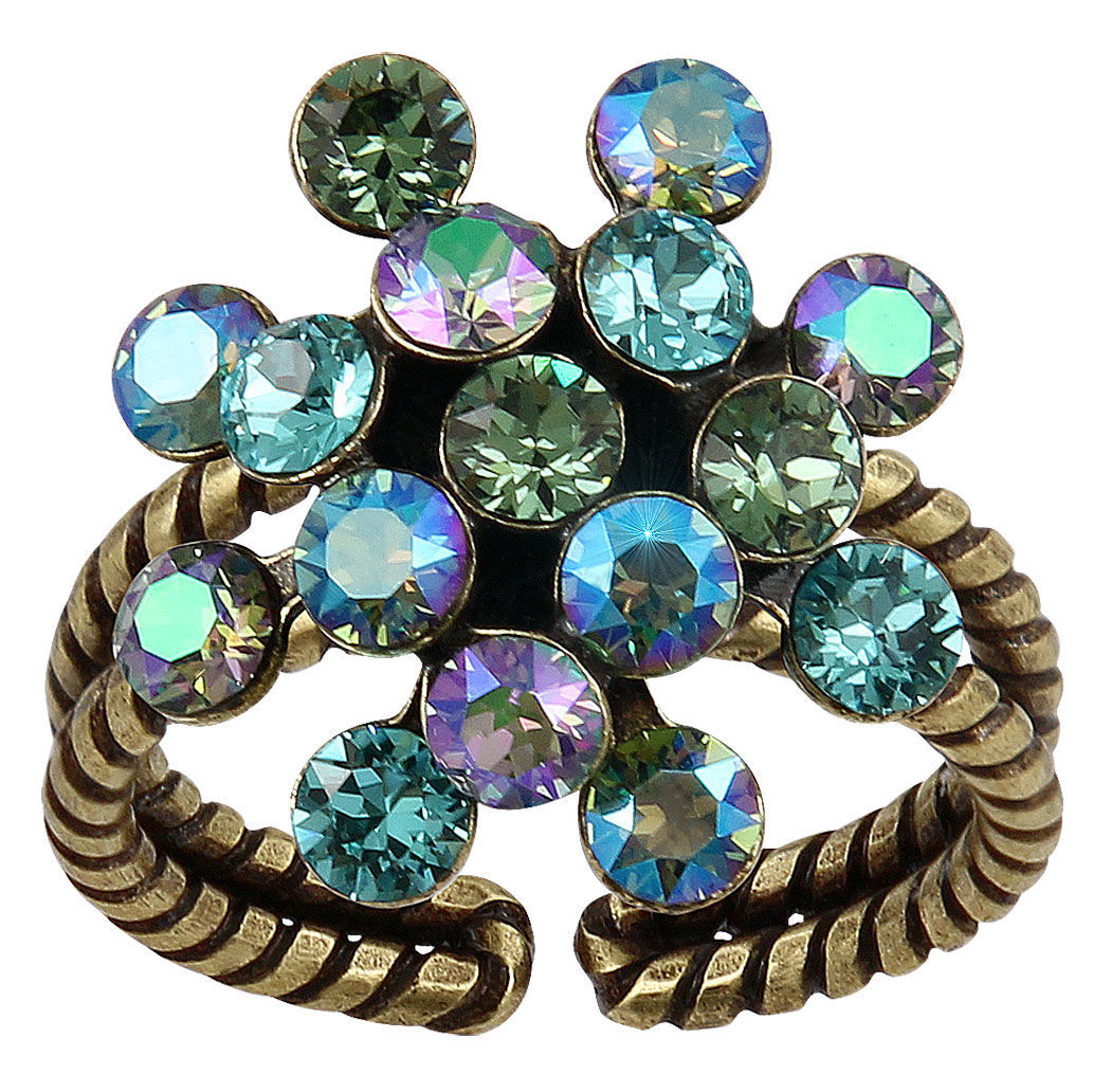 Konplott Ring Mini Magic Fireball Aquamarine Aurora Boreal