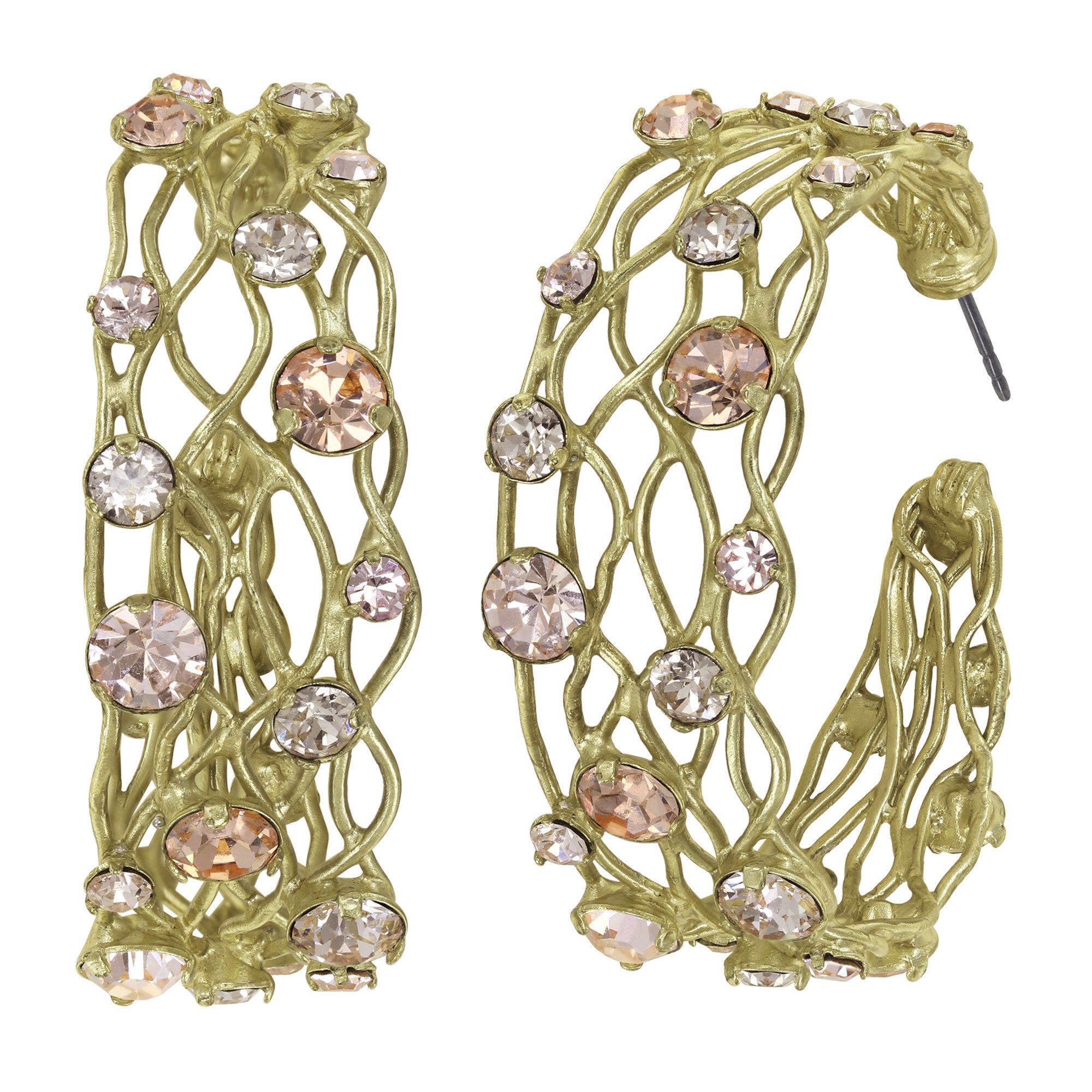 Konplott Ohrstecker Creole groß Cages Gold Beige