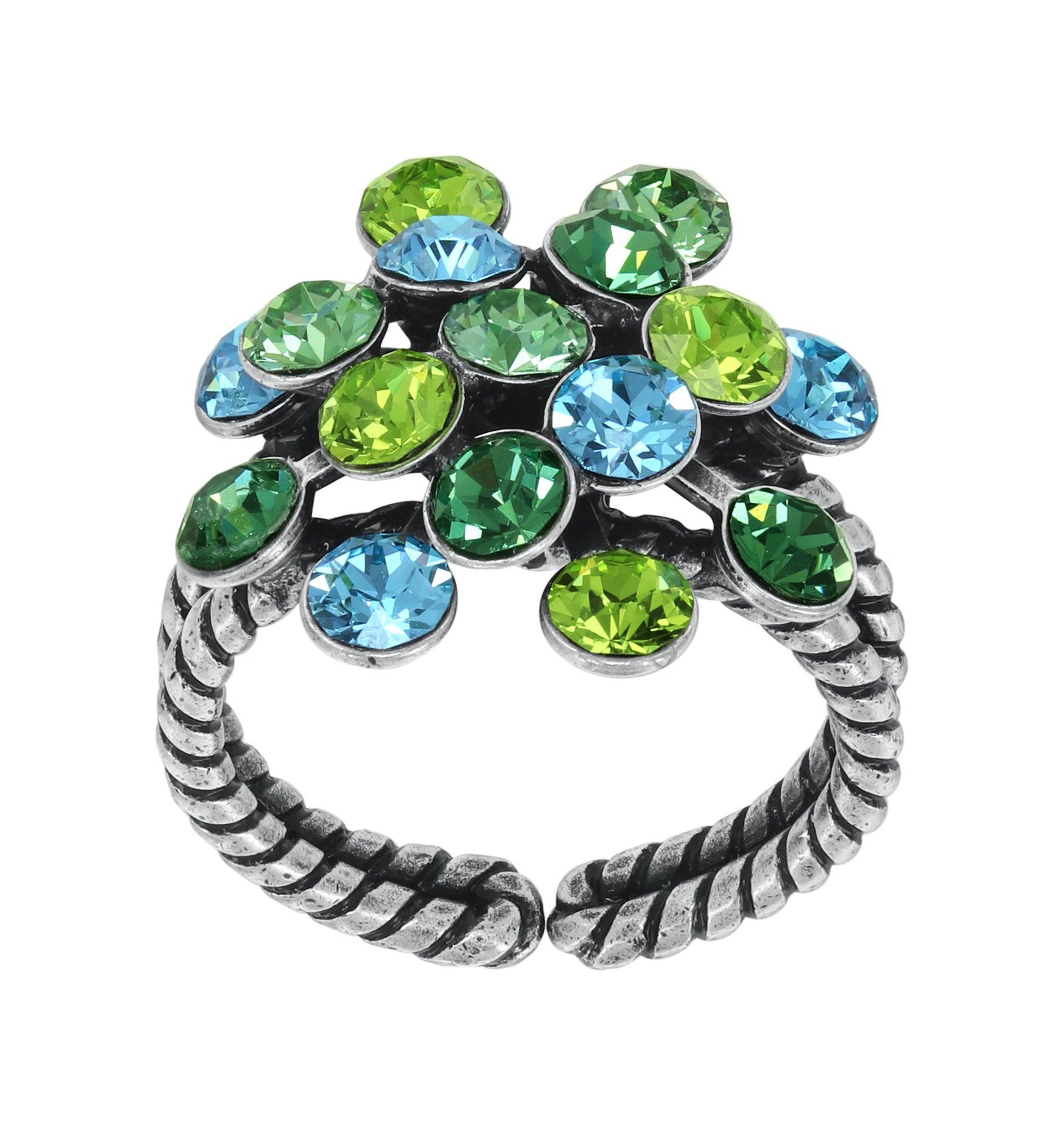 Konplott Ring Magic Fireball  grün hellblau multi