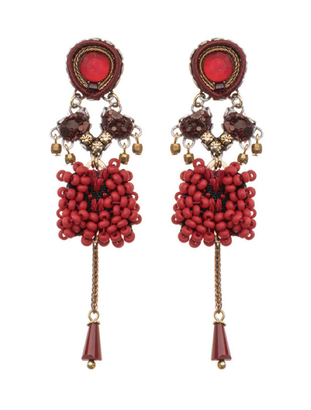 Ayala Bar Ohrstecker, Mid Season Set, Red Beaded Sani Earrings