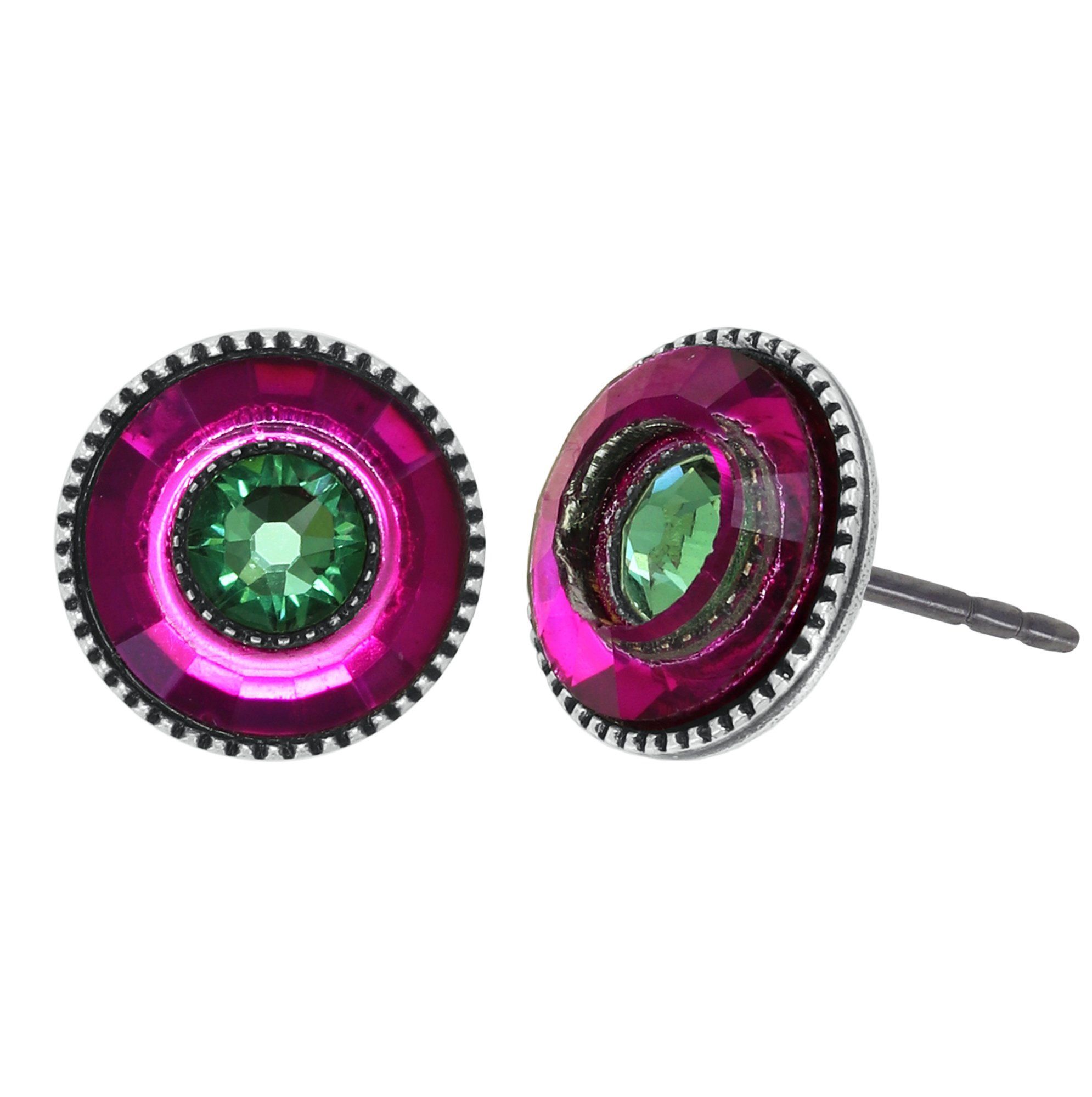 Konplott Ohrstecker Donutissima Silber Pink Grün
