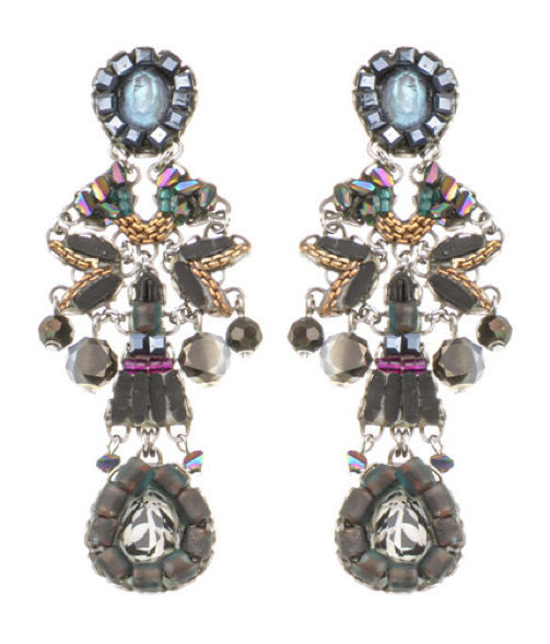 Ayala Bar Ohrstecker, Obsidian Set, Black Beaded Earrings, Coal