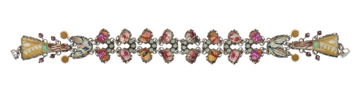 Ayala Bar Armband, Sunflower Surprise Set, Artisan Glass Bracelet, Joyful